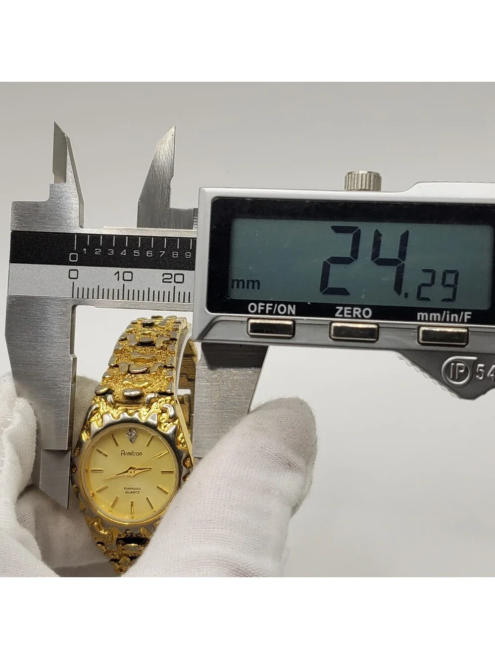 Armitron Gold Nugget Style Watch Women 24mm New Battery
